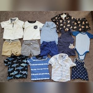 2t boys shirts, shorts, romper, bodysuit, lot, carters, nautica, cat & jack